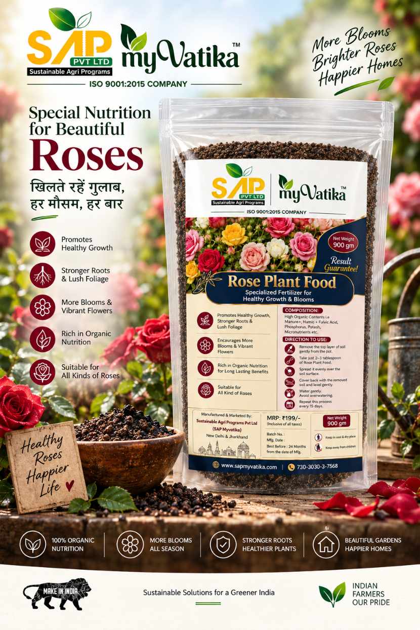 Rose Fertilizer  – Organic Flower Food Nutrition for Hybrid & DesiRoses