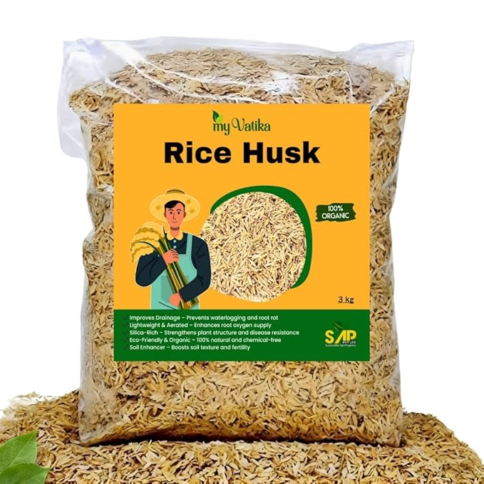 Rice Husk | 3KG | 100% Organic Mulch & Soil Enhancer for Gardening, Potting Soil & Composting